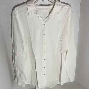 LC Lauren Conrad Cream Men's Button Down Shirt